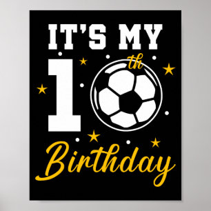 Mein 10. Geburtstag Fußball Zehnjähriges T-Shirt Poster