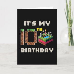 Mein 10. Geburtstag Pixel Spiel 10 Kuchen Gamer Ju Karte