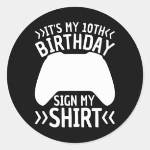 Mein 10. Geburtstag Unterschreiben Mein Shirt 10 J Runder Aufkleber