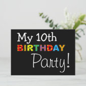 Mein 10. Geburtstags-Party Einladung (Stehend Vorderseite)
