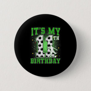 Mein 11. Geburtstag Junge Fußball 11 Jahre altes P Button