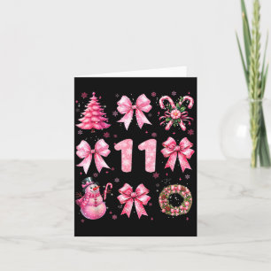 Mein 11. Geburtstag Nk Santa Coquette Schneemann 1 Karte