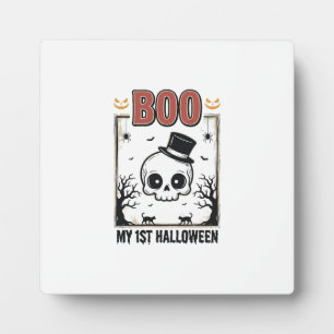 Mein 1. Halloween-Baby-Totenkopf-Vintage-Gravur-Sh Fotoplatte