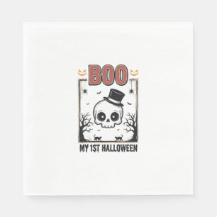 Mein 1. Halloween-Baby-Totenkopf-Vintage-Gravur-Sh Serviette