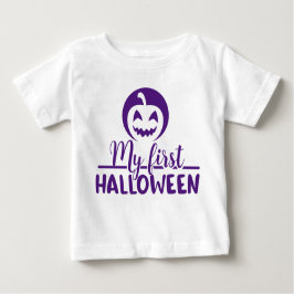 Mein 1. Halloween Beängstigender Lila Kürbis Baby T-shirt