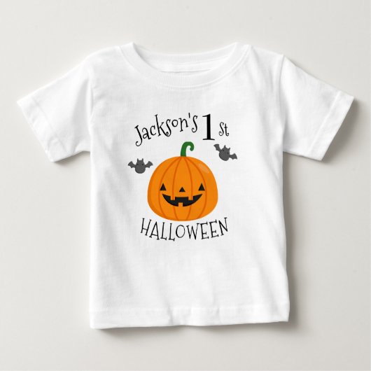 Mein 1. Halloween Pumpkin Personalisiert Baby T-shirt (Vorderseite)