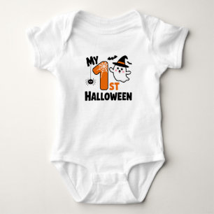 Mein 1. Halloween Süßer Geister-Baby-Body Baby Strampler