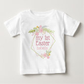 Mein 1. Oster Schöne rosa Blüte Personalisiert Baby T-shirt (Vorderseite)