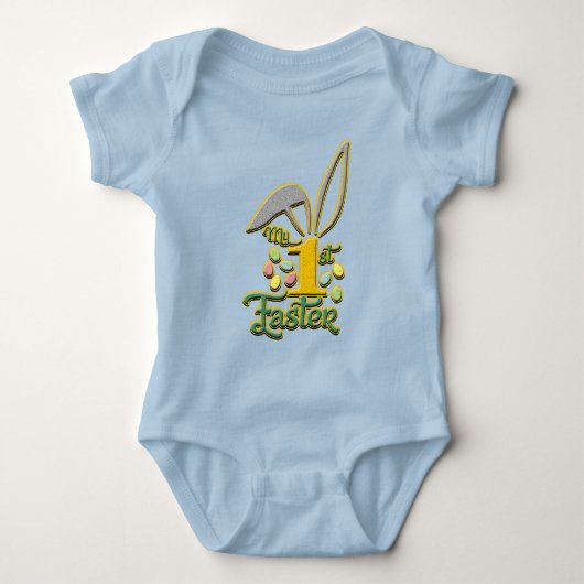 Mein 1. OsterBaby Unisex Blue Bodysuit - Ostern Baby Strampler (Vorderseite)