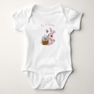 Mein 1. rosa Häschen Ostern Baby Strampler