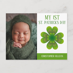Mein 1. St. Patrick's Day Baby Foto Shamrocks Feiertagspostkarte