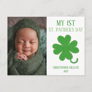 Mein 1. St. Patrick's Day Baby-Foto Shamrocks Feiertagspostkarte