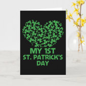 Mein 1. St. Patrick's Day Heart Kleeblatt Karte (Gelbe Blume)