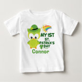 Mein 1. St. Patrick's Day Niedlich Owl Personalisi Baby T-shirt (Vorderseite)