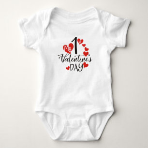 Mein 1. Valentinstag Baby Bodysuit Strampler