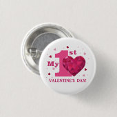 Mein 1. Valentinstag-Knopf Button (Vorne & Hinten)