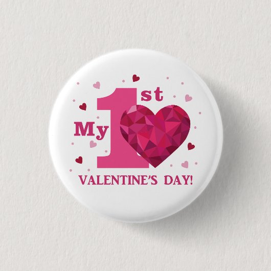 Mein 1. Valentinstag-Knopf Button (Vorderseite)