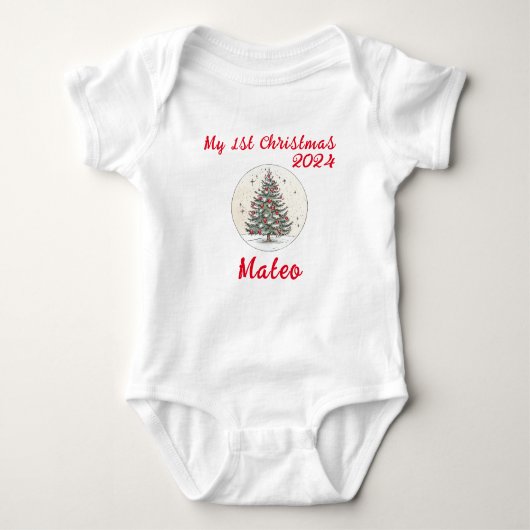 Mein 1. Weihnachten 2024, Weihnachtsgeschenk, Unis Baby Strampler (Vorderseite)