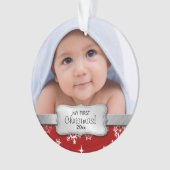 Mein 1. Weihnachten - addieren Sie Ihr Foto Ornament (Vorderseite)
