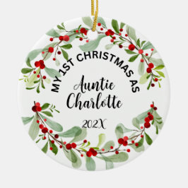 Mein 1. Weihnachten als Tante, Foto, Personalisier Keramik Ornament