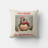 Mein 1. Weihnachten, individuelles Geschenk, Pingu Kissen (Vorderseite)