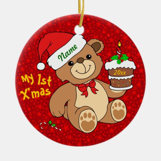 Mein 1. Weihnachten Keramik Ornament (Vorne)