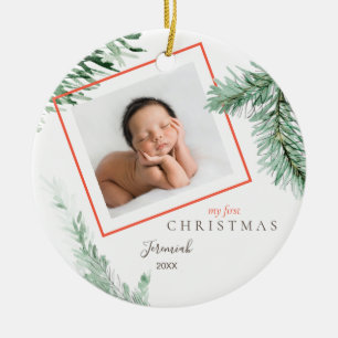 Mein 1. Weihnachten Kinderfoto Keramik Ornament