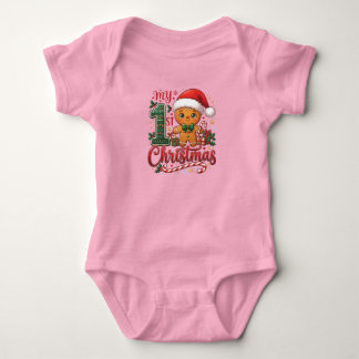 Mein 1. Weihnachten Santa Süßer Baby-Body Baby Strampler