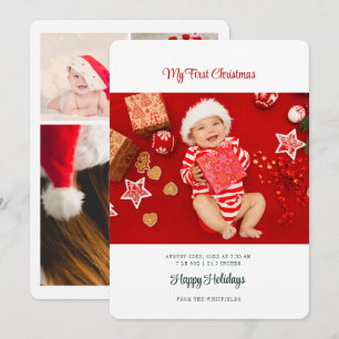 Mein 1. Weihnachts-Baby-Fotocollage-Skript Feiertagskarte