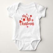 Mein 1. Weihnachts-Modern-Script Winterschneeflock Baby Strampler (Vorderseite)