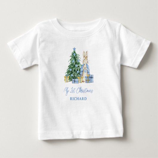 Mein 1. Weihnachts Peter Rabbit Baby T-shirt (Vorderseite)