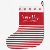 Mein 1. Weihnachtsdatum Individuelle Name Großer Weihnachtsstrumpf (Rückseite)