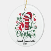 Mein 1. Weihnachtsfußabdruck - Custom Keramik Ornament (Links)