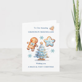 Mein 1. Weihnachtsgingerbrot Boy Snowy Tree Karte