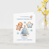 Mein 1. Weihnachtsgingerbrot Boy Snowy Tree Karte (Gelbe Blume)