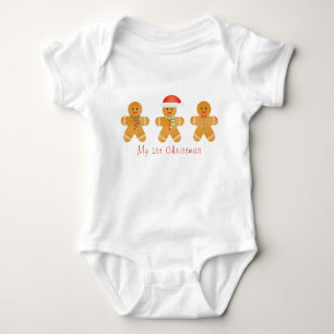 Mein 1. Weihnachtsgingerbrot Männer Weihnachtsmann Baby Strampler