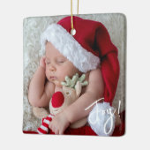 Mein 1. Weihnachtsjunge Baby Geburtsstat Foto Keramikornament (Links)