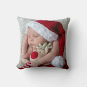 Mein 1. Weihnachtsjunge Baby Geburtsstat Foto Kissen (Vorderseite)