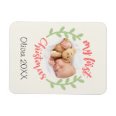 Mein 1. Weihnachtsjunge Name FOTO Wreath Holiday Magnet (Horizontal)