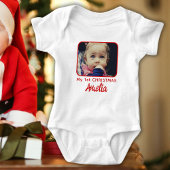 Mein 1. Weihnachtsjunges erstes Foto Baby Strampler