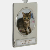Mein 1. Weihnachtskatzenjammer Foto Keepake Banner-Ornament Silber (Rechts)