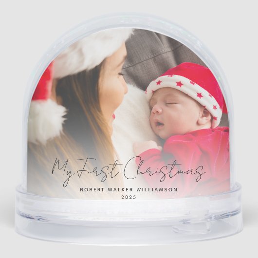 Mein 1. Weihnachtskind und Mama Fotos nach Maß Schneekugeln (Rückseite)