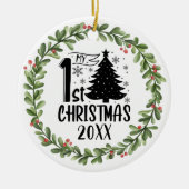 Mein 1. Weihnachtskranz Keramik Ornament (Vorne)