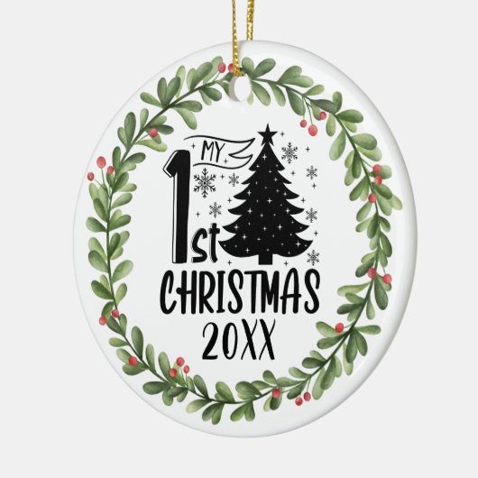 Mein 1. Weihnachtskranz Keramik Ornament (Links)