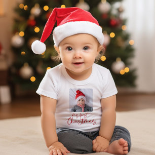 Mein 1. Weihnachtskript-Foto Baby T-shirt
