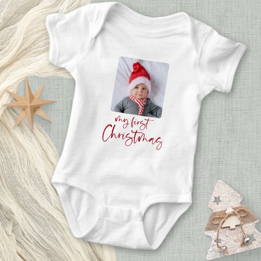 Mein 1. Weihnachtskript-Foto Baby T-shirt