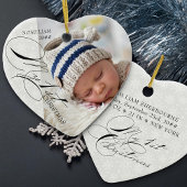 Mein 1. Weihnachtskript-Foto Snowflake Heart Keramik Ornament