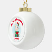 Mein 1. Weihnachtslama Keramik Kugel-Ornament (Rechts)