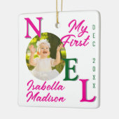 Mein 1. Weihnachtsmädchen Pink Foto Keepake Keramikornament (Links)