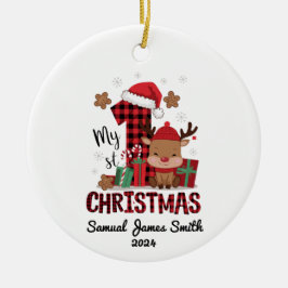 Mein 1. Weihnachtsmann - Personalisiert Keramik Ornament
